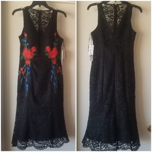 Nicole Miller NY black lace midi dress 2